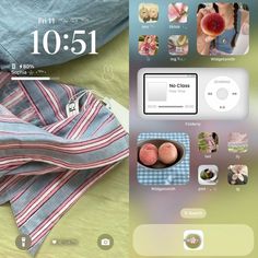 an image of a cell phone screen with the time displayed on it and some clothing