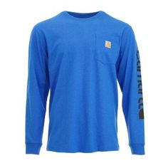 The Carhartt Men's Loose Fit Heavyweight Exclusive Logo Graphic Long-Sleeve Pocket T-Shirt is made from comfortable cotton. It features a tagless neck label and a left chest pocket with a sewn-on Carhartt label. A rib-knit crew neck provides lasting quality. Heathers: 60% cotton/40% polyester jersey knit T-shirt Solids: 100% cotton jersey knit Side-seam construction minimizes twisting Left chest pocket with sewn-on Carhartt label Carhartt graphic on left sleeve Tagless neck label Imported Rib-kn Tractor Supply, Neck Label, Carhartt Mens, Pocket Tshirt, Knitted Tshirt, Logo Graphic, Chest Pocket, Tractor, Heathers