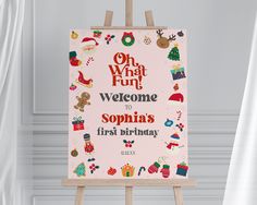 Pink Oh What Fun Birthday Welcome Sign Template, instant download Pink Christmas winter 1st birthday birthday party for girl Winter Birthday Party, First Birthday Balloons, Winter Birthday Parties, Welcome Sign Printable, Peach Party, Birthday Welcome Sign, Oh What Fun, Winter Birthday, Baby Shower Welcome Sign