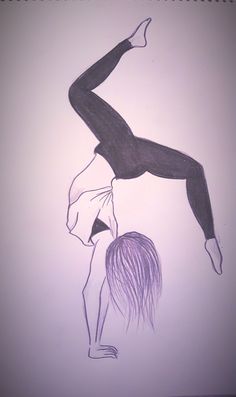 a drawing of a person doing a handstand