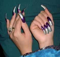 Photo Nails, Nails Pedicure, Nails 2016, Long Fingernails, Purple Acrylic Nails, Nail Candy, Exotic Nails