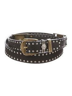 Versace Black Leather Embellished Medusa Waist Belt... Waist Belt, Versace, Black Leather, Leather, Black