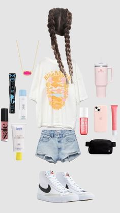 Asthetic Outifts Ideas Teens, What Should I Wear Today Summer, Out Fit Inspo Teens Summer, June Outfit Ideas, Outfit Boards Summer, Summer Fits 2024 Aesthetic, Outfit Ideas Summer For School, Teen Trendy Outfits, Cute Summer Outfits Preppy