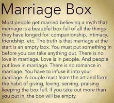 an image of a marriage box with the words marriage box written in black and white