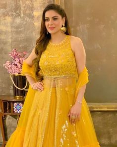 Simple Dress For Girl, Haldi Ceremony Outfit, Haldi Dress, Haldi Outfit, Long Gown Design, Simple Gowns, Bollywood Outfits