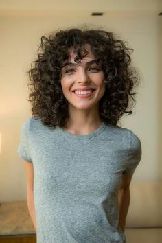 Curly Bangs, Medium Curly Hair Styles