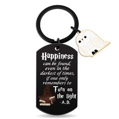 PRICES MAY VARY. 【Movie Gifts】 Classic and unique keychain gift for magic movie fans! engraved with “Happiness can be found even in the darkest of times, if one only remembers to turn on the light."~A.D, the keychains will be the perfect gifts for your daughter, granddaughter, bestie, sister, girls, teens, friends and more who loves A.D. 【Inspirational gifts for Women】Give a meaningful keychain! Elegantly engraved with an inspirational quote of profound wisdom, this exquisite keychain evokes a w Movie Gifts, Unique Keychain, Stocking Stuffers For Women, Men Stuff, Unique Keychains, Birthday Gifts For Teens, Movie Gift, Magic Book, Personalized Keychain