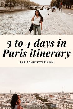 the eiffel tower in paris with text overlay reading 3 to 4 days in paris itinerary