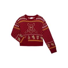 The Harry Potter Girls Sweater is a magical and cozy addition for young fans of the Wizarding World. Available in sizes 4 to 16, this sweater features enchanting designs inspired by the Harry Potter series, such as house crests or iconic symbols, adding a touch of Hogwarts magic to any outfit. Crafted in a soft, warm knit, it provides comfort and warmth for cooler days, making it ideal for school, playdates, or everyday wear. This stylish sweater is a must-have for any young witch or wizard, bri Gryffindor Jumper, Quidditch Sweater, Harry Potter Christmas Hoodie, Harry Potter Clothes Gryffindor, Harry Potter Sweater Hot Topic, Harry Potter Sweater, Winter Fashion Cold, Harry Potter Girl, Family Pajama Sets