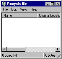 an image of a computer screen with the message'recycle bin'highlighted