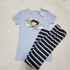 New With Tags. Size 5t. Short Sleeve Tee And Pants. Not Sure If Pants Go With The Shirt In The Set, But They Are The Same Size, So They Could Worn Them Together. *Tag May Be Marked To Prevent Returns. Woman Pajamas, Kids Pajamas, Pajama Sets, Baby Gap, Pajama Set, Short Sleeve Tee, Gap, Blue White, Kids Shop