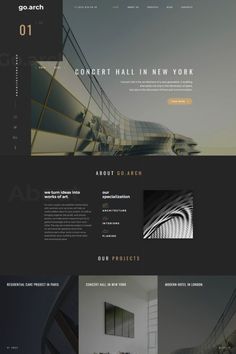 an image of a website design for architecture firm