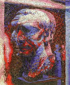 the mosaic portrait of abraham lincoln is on display