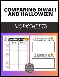 comparing diwali and halloween worksheets