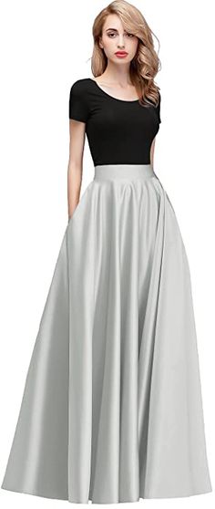 Women Satin Skirts Long Floor Length High Waist Fomal Prom Party Skirts with Pockets Back Zipper Closure Silver pleated skirt outfit | Casual.  silver pleated skirt outfit classy ,silver pleated skirt outfit wedding silver pleated skirt outfit winter, silver pleated skirt outfit summer, silver pleated skirt outfit party, silver pleated skirt outfit street styles, silver pleated skirt outfit formal I get commissions for purchases made through links in this post. #ad Silver Pleated Skirt Outfit Pleated Skirt Outfit Wedding, Pleated Skirt Outfit Formal, Silver Pleated Skirt Outfit, Pleated Skirt Outfit Casual, Pleated Skirt Outfit Summer, Long Skirt Formal, Skirt Outfit Casual, Satin Skirts, Skirt Outfit Summer