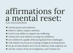 Reset Quotes, Love Quotes Self, Mental Reset, Affirmations Confidence, Quotes Self Love, Healing Journaling, Quotes Self