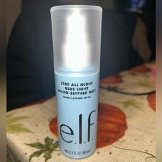 Brand New Sealed Elf Blue Light Micro Setting Spray This Setting Spray That Absorbs Blue Light Infused With Aloe And Elderflower Extract It Helps Keep Makeup Looking Fresh All Night With A Matte Finsh Its Amazing! Elf Makeup Setting Spray, Elf Setting Spray, Makeup Setting Powder, Elf Cosmetics, Elf Makeup, Makeup Setting Spray, Birthday Stuff, Makeup Brands, Setting Spray