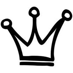 a black and white drawing of a crown