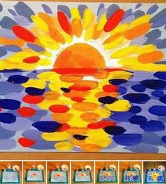 an art project with pictures of sun and water