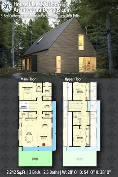 Loft Style Floor Plans, Double Loft Tiny House Floor Plans, 2bd 2bath House Plans, Scandinavian Cabin Floor Plans, 3 Bedroom Loft House Design, 1500 Sq Ft House Plans 2 Story, Mountain Cottage House Plans, Simple House Plans 3 Bedroom 2 Bath, 3 Bed 2 Bath Floor Plans