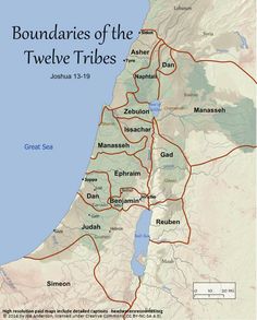 the boundariess of the twelve tribes