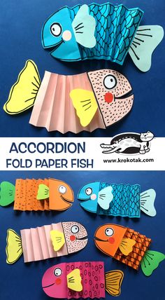 an accordion fold paper fish craft for kids