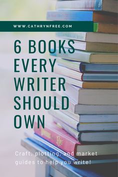 books stacked on top of each other with the title 6 books every writer should own