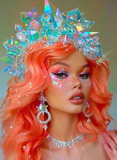 Rich Girl Hair, Glittery Eye Makeup, Beauty Paintings, Hair Streaks, Fairy Makeup, Crazy Makeup, Hairdo For Long Hair, Artistry Makeup, Aesthetic Makeup