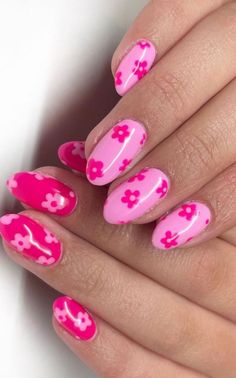 Fun Gel Nails, Funky Summer Nails, Nails With Bows, Pink French Tip, Colourful Nails, Summer Nail Ideas