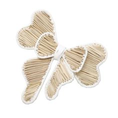 three pieces of bamboo are arranged in the shape of a butterfly on a white background