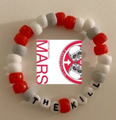 Tags) #kandi #bracelet #30secondstomars Bracelets Ideas, 30 Seconds To Mars, 30 Seconds, Mars, Bracelet, Beads, Tags