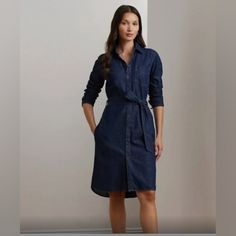 P/S Size Ralph Lauren Navy Casual Long Sleeves Shirt Dress, Belt Not Included 36" Length, 19.5" Bust Approximately New Women Petite Navy Blue Long Sleeves Casual Sophisticated Shirt Dress Sz P/S Nwot, Believed To Be See Pics Above For All The Details Casual Long Sleeve Shirts, Dress Belt, Ralph Lauren Dress, Long Sleeve Shirt Dress, Long Sleeve Casual, P S, New Woman, New Dress, Shirt Dress