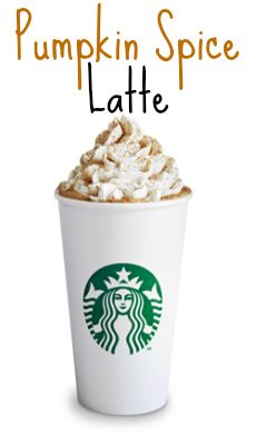 a cup of pumpkin spice latte with marshmallows in it and the words, pumpkin spice latte