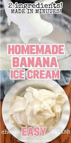 It doesn't get much easier or cheaper than this Easy Homemade Banana Ice Cream Recipe! Only 2 ingredients! No ice cream machine needed! This has been a family favorite for so many years! My kids LOVE that it's like a soft-serve ice cream. It's healthy, Kids love it, it's gluten free AND sugar free (except natural sugars of course) Can be switched up in SO many ways. Add fruit, chocolate, nuts...anything your heart desires! Ice Cream Out Of Bananas, 2 Ingredient Banana Ice Cream, Easy Banana Ice Cream 3 Ingredients, Easy Homemade Banana Ice Cream, Bananas Recipe Healthy, Banana Ice Cream Recipe 3 Ingredients, Low Sugar Homemade Ice Cream, How To Make Banana Ice Cream, Homemade Banana Ice Cream Recipe