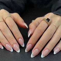 Foccna White Fake Nails Tips Almond Women's Press on French False Nails White Medium Glossy Daily Wear Artificail Nails for Nail Art Manicure Decoration 24pcs. Glossy French Manicure, Medium French Almond Nails, Nails For White Outfit, French Tip Design Ideas, French Tip Almond Nails White, Almond Nails White French Tip, Almond Nails White Tip, Almond White French Tip Nails, White Almond French Tip Nails