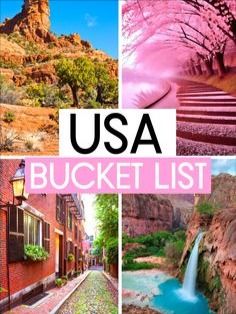 the usa bucket list is filled with pictures