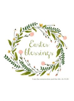 an easter card with the words, i am the insertion and the life in it