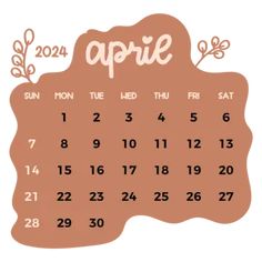 a calendar with the word aprie written in pink and white on it's side