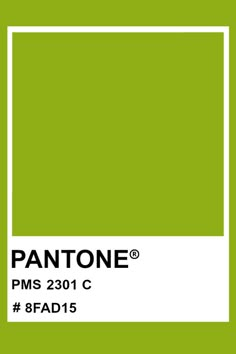 pantone's green color is shown in the shape of a rectangle frame