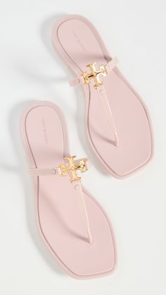 Tory Burch Roxanne Jelly Sandals | Shopbop Pretty Sandals, Classy Shoes, Tory Burch Sandals, Logo Emblem, Hype Shoes, Cute Sandals