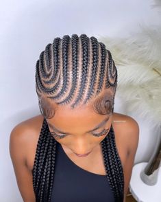 All Back Hairstyle, Braid Hairstyles Ideas, Braids And Twists, Feedin Braids, Cornrows Natural Hair, Ghana Weaving, Cornrows Braids For Black Women