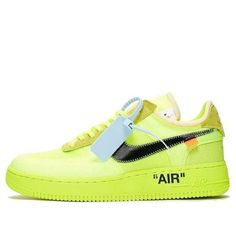 Off-White x Air Force 1 Low 'Volt' features an all-volt upper with white laces and an jade swoosh, complete with the orange tab, Nike branding on the tongue, and now-iconic red ziptie that Virgil Abloh‘s sneaker designs have become famous for. The heel is made of Volt suede, and the midsole is also done up in the same bright volt except for the black “Air” branding on the lateral side of the heel. SKU: AO4606-700 Release Date: Dec 19, 2021 Color: AO4606-700 (AF1/SNKR/Unisex/Crossover/Fluorescent) White Air Force 1, White Air Forces, Nike Branding, Nike Airforce 1, Zip Ties, Air Force 1 Low, Virgil Abloh, Designer Sneakers, Air Force 1