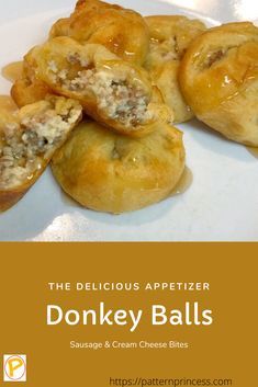 the delicious appetizer donkey balls is made with sausage and cream cheese bites