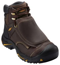 A burly work boot with advanced steel toe and metatarsal protection, Mt Vernon Steel Toe Work Boots with MET Guard from KEEN Utility make a great choice for heavy-duty work. Sturdy nubuck leather uppers feature a wide metatarsal guard over the top of the foot for added impact resistance, as well as added protection over the toe and heel to stand up to rough work conditions. Anatomically correct, asymmetrical steel toes provide ASTM F2412-11 and F2413-11 I/75 and C/75-rated protection at the work Rugged Work Boots With Protective Metal Feet For Safety, Rugged Work Boots For Construction With Protective Metal Feet, Leather Work Boots With Protective Metal Feet For Safety, Safety Hiking Boots With Protective Metal Feet, Leather Work Boots With Protective Metal Feet For Construction, Industrial Safety Work Boots With Protective Metal Feet, Heavy Duty Boots, Adventure Shoes, Polo Shirt Outfits