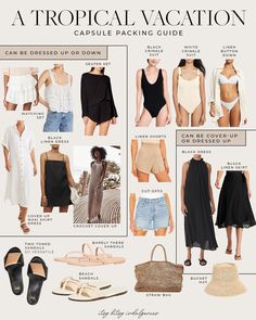 Vacation Maxi Dress Beach, Tropical Getaway Outfits, Packing Capsule, Vacation Lookbook, Packing Capsule Wardrobe, Vacation Capsule Wardrobe, Create Capsule Wardrobe, Vacation Capsule