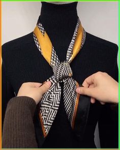 How to wear scarf? #diy #hack How To Neck Scarf, How To Wear An Ascot Scarf, Neck Scarf Outfit Fall, Louis Vuitton Bandeau How To Wear, How To Wear A Handkerchief Scarf, How To Style Twilly Scarf, How To Style Vintage Scarf, How To Wear Twilly Scarf, How To Tie A Twilly Scarf