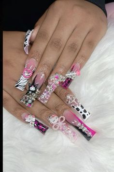 Nails Design With Rhinestones, Acrylic Nails Coffin, Cute Nail Designs