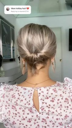 Easy Updos For Short To Medium Length Hair, Easy Updos For Short To Medium Hair, Shorter Hair Up Dos, Chignon For Short Hair Tutorial, Short Hair Up For Work, East Short Hair Updo, Very Short Hair Updo Easy, Two Buns Hairstyle Short Hair, Simple Wedding Updos For Short Hair