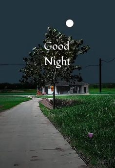 an image of a night scene with the words good night written in front of it