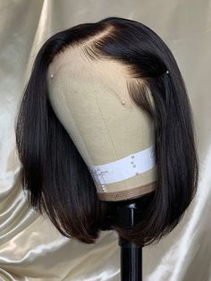 Short Frontal Styles, Wig Collection Aesthetic, Wig Aesthetics, Wigs Aesthetics, Baddie Wigs, Wig Head, Straight Bob Wig, Short Straight Bob